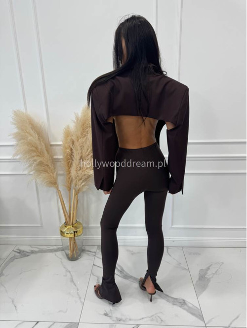 Legginsy na gumce z rozcięciem ARMAS czekoladowe 69 - photo #40
