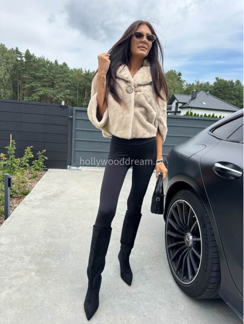 Legginsy z wysokim stanem czarne ZOJA - photo #31