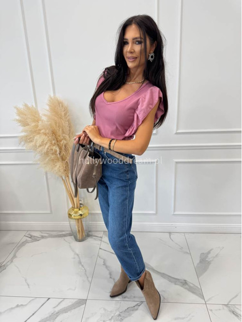 Spodnie boyfriend średni stan z sercem na kieszeniach ciemny jeans LOPEZ - photo #20