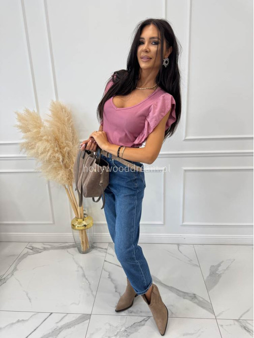 Spodnie boyfriend średni stan z sercem na kieszeniach ciemny jeans LOPEZ - photo #21