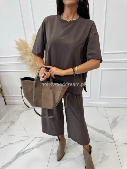 Torebka mała shopper zamszowa z wkładem mokka TOLA - photo #38