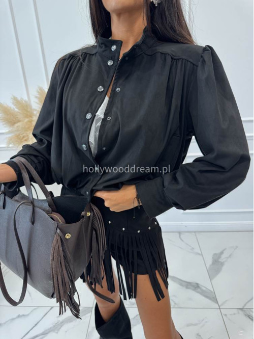 Torebka średnia shopper skóra węża z frędzlami z wkładem czekoladowa BOHO - photo #49