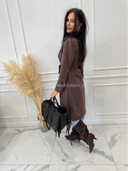 Torebka średnia shopper skóra węża z frędzlami z wkładem czekoladowa BOHO - photo #66