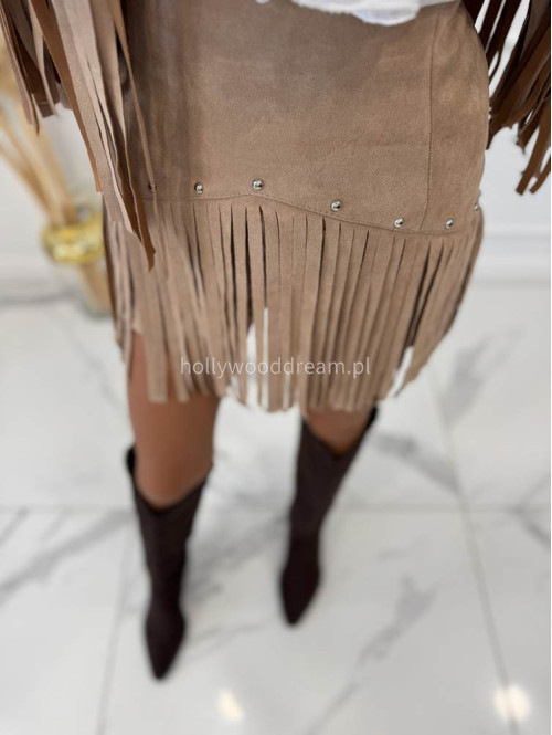 Buty kowbojki wysokie zamszowe we wzory brązowe RODEO - photo #13