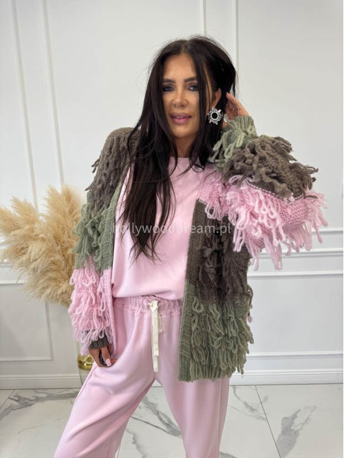 Pudrowy róż komplet dresowy bluza+spodnie z wiskozą TOMAS 52 - photo #29