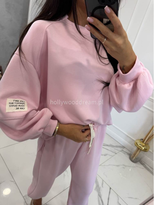 Pudrowy róż komplet dresowy bluza+spodnie z wiskozą TOMAS 52 - photo #20