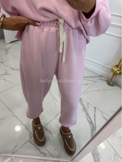 Pudrowy róż komplet dresowy bluza+spodnie z wiskozą TOMAS 52 - photo #21