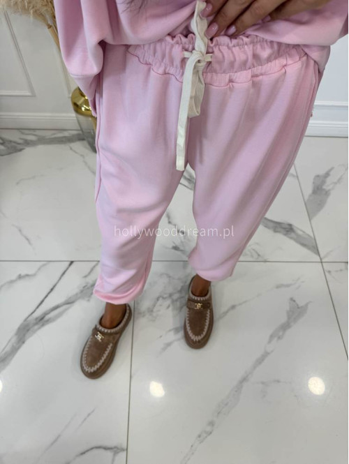 Pudrowy róż komplet dresowy bluza+spodnie z wiskozą TOMAS 52 - photo #22