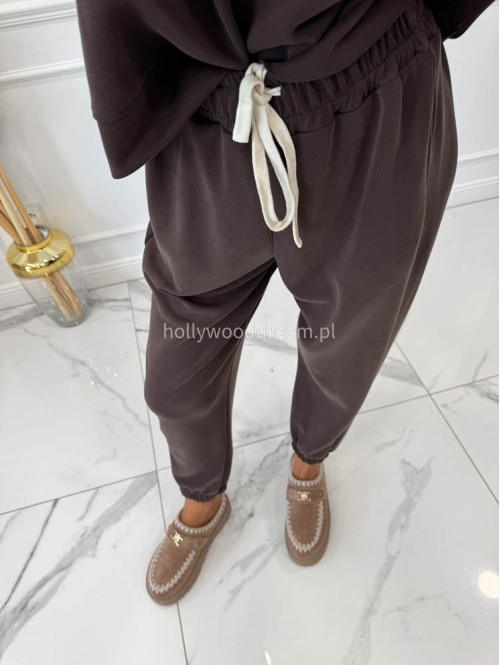 Czekoladowy komplet dresowy bluza+spodnie z wiskozą TOMAS 52 - photo #20