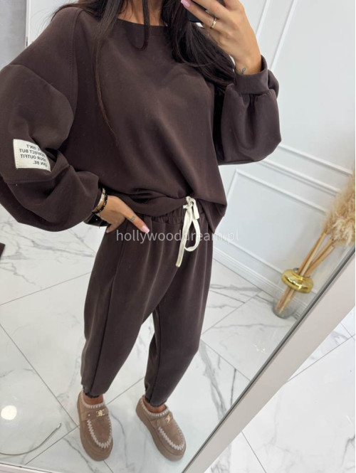 Czekoladowy komplet dresowy bluza+spodnie z wiskozą TOMAS 52 - photo #22