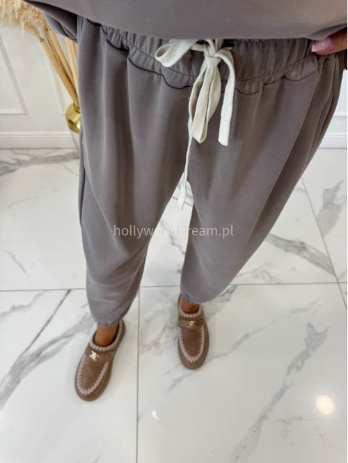 Komplet dresowy bluza+spodnie z wiskozą szary TOMAS - photo #9