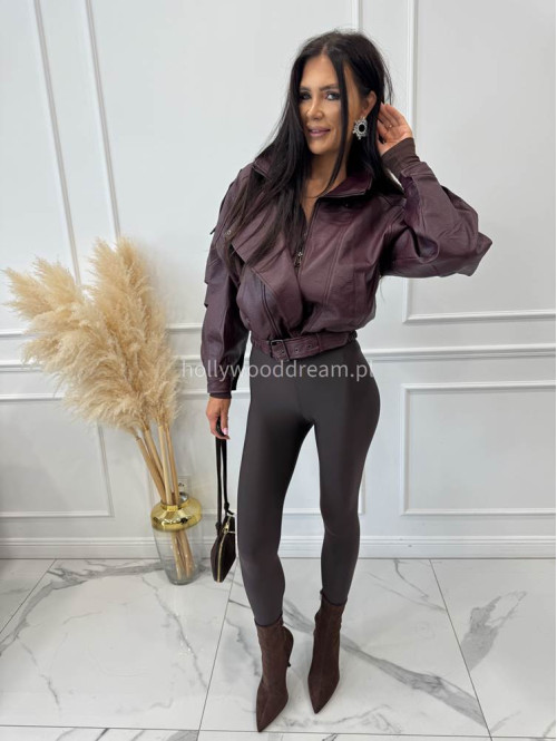 Legginsy z zapiętką czekoladowe Blania 31 - photo #64