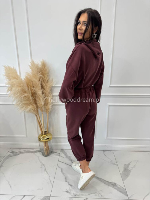 Komplet bluza z kapturem + spodnie dresowe bordowy COZY 190,52 - photo #11
