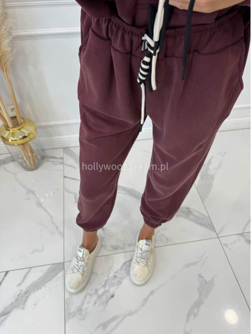 Komplet bluza z kapturem + spodnie dresowe bordowy COZY 190,52 - photo #21