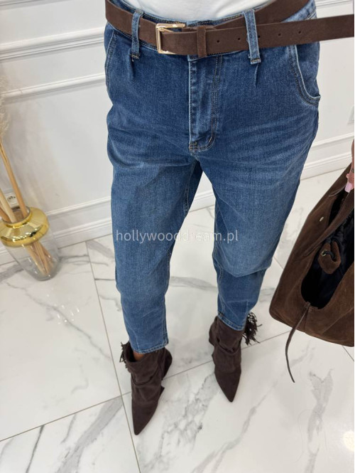 Spodnie typu ballon ciemny jeans IGOR 190 - photo #17
