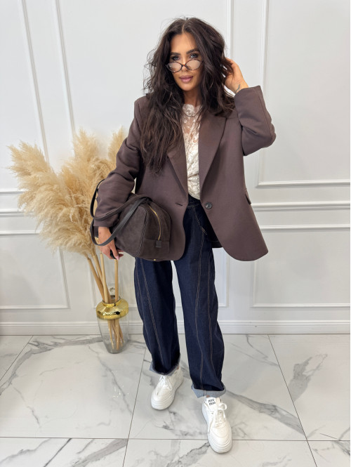 Marynarka oversize czekoladowa GLAM 171