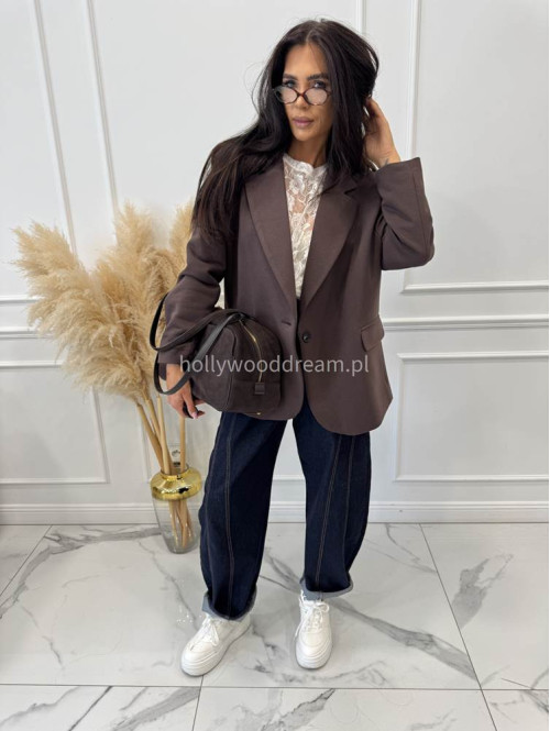 Marynarka oversize czekoladowa GLAM 171 - photo #1