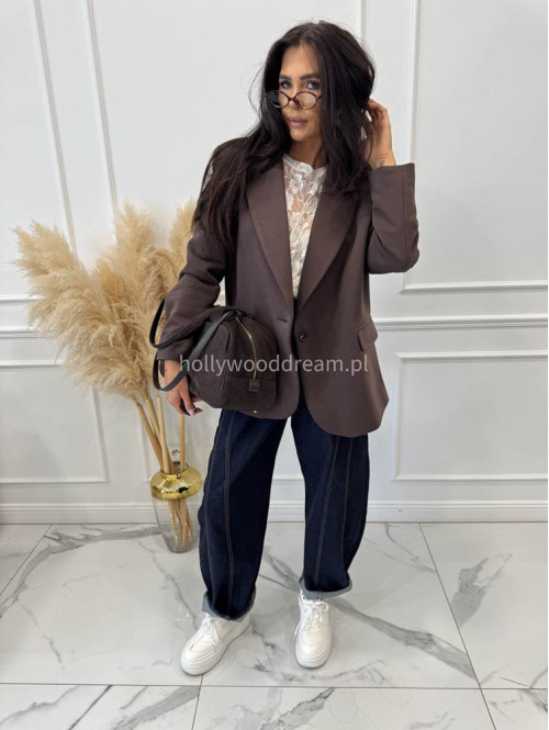 Marynarka oversize czekoladowa GLAM 171 - photo #2