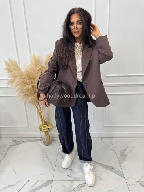 Marynarka oversize czekoladowa GLAM 171 - photo #6