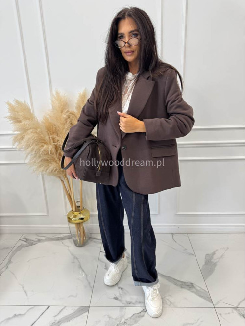 Marynarka oversize czekoladowa GLAM 171 - photo #7