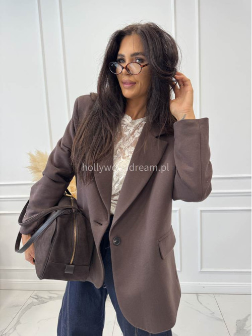 Marynarka oversize czekoladowa GLAM 171 - photo #11