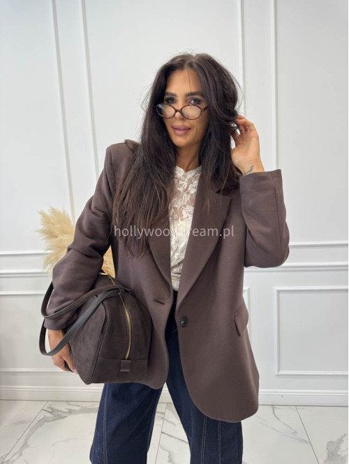 Marynarka oversize czekoladowa GLAM 171 - photo #12