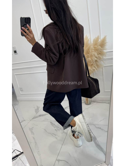 Marynarka oversize czekoladowa GLAM 171 - photo #18