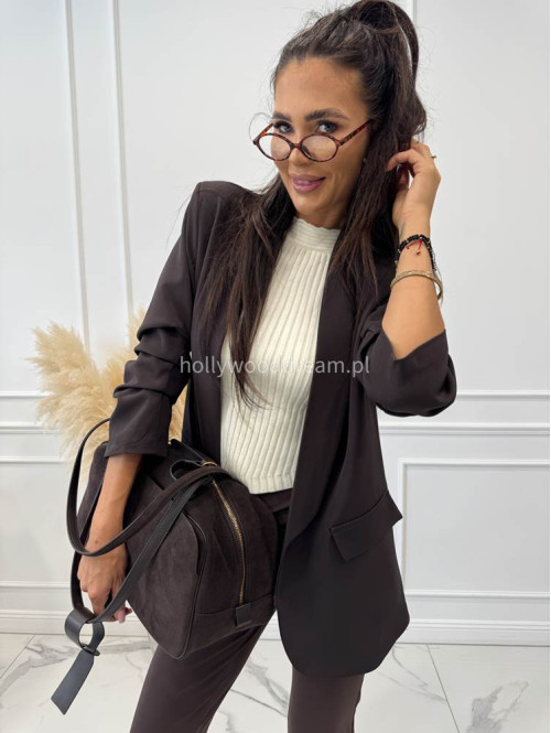 Top sweterkowy z dekoltem typu halter kremowy OSKAR 09 - photo #15