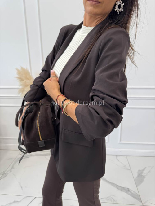 Top sweterkowy z dekoltem typu halter kremowy OSKAR 09 - photo #19