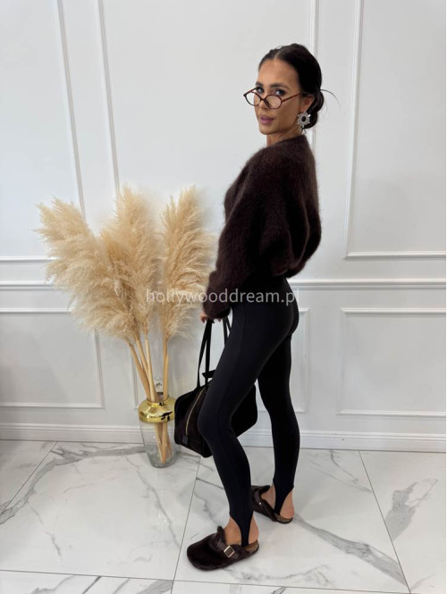 Legginsy z zapiętką czarne Moren 171 - photo #15