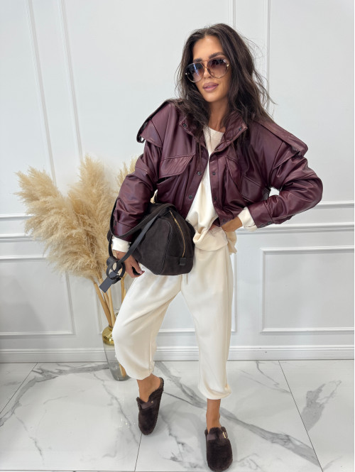 Śmietankowy komplet dresowy bluza+spodnie z wiskozą TOMAS 52 - photo #13