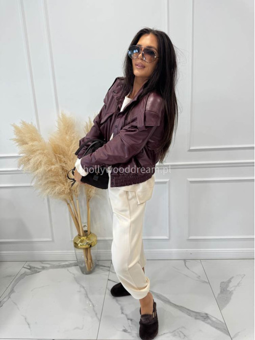 Śmietankowy komplet dresowy bluza+spodnie z wiskozą TOMAS 52 - photo #29