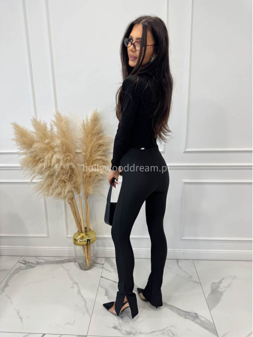 Legginsy z rozcięciem czarne Klotex 31 - photo #56