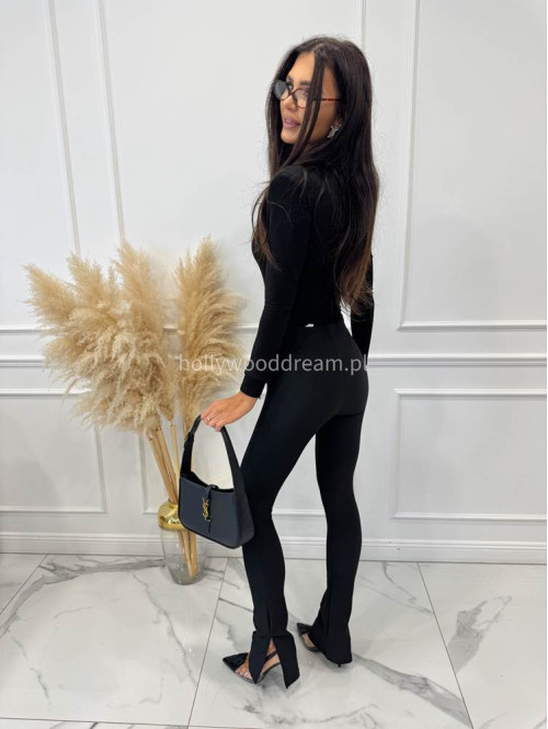 Legginsy z rozcięciem czarne Klotex 31 - photo #57