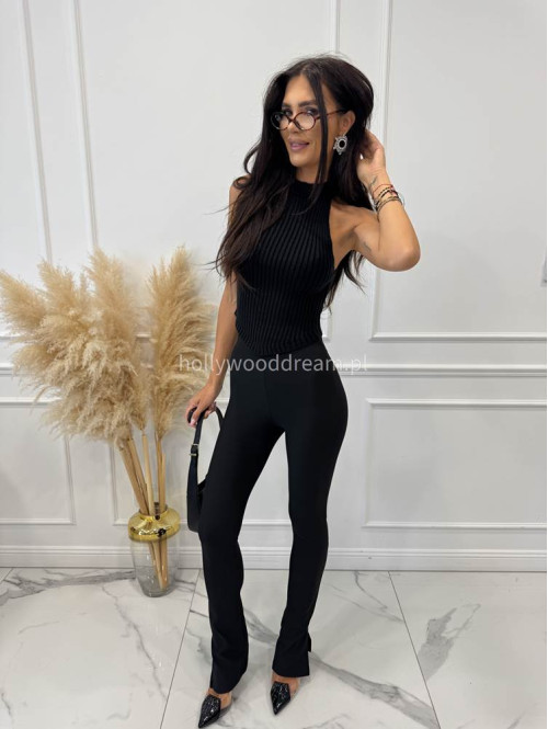Legginsy z rozcięciem czarne Klotex 31 - photo #63