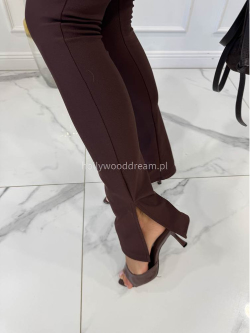 Legginsy z rozcięciem czekoladowe Klotex 31 - photo #34