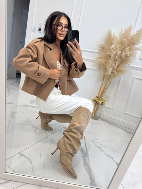 Spodnie jeans z naszywką na tylnej kieszeni białe DENIM 192 - photo #8