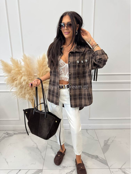 Spodnie jeans z naszywką na tylnej kieszeni białe DENIM 192 - photo #23