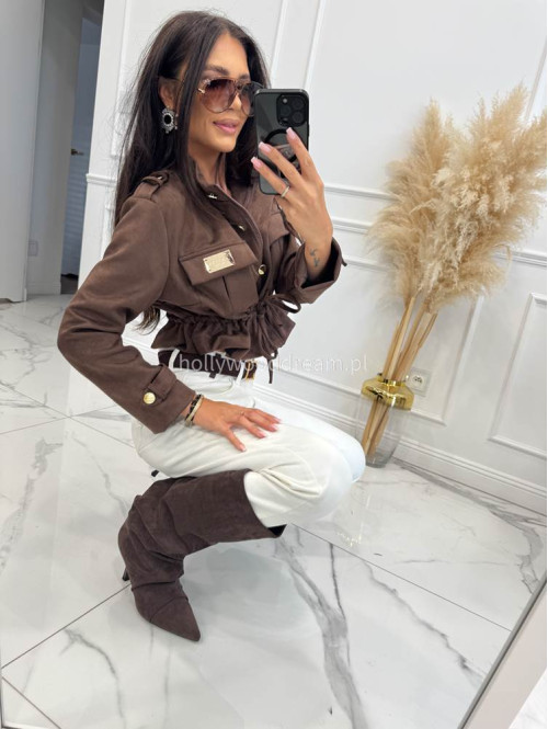 Spodnie jeans z naszywką na tylnej kieszeni białe DENIM 192 - photo #37