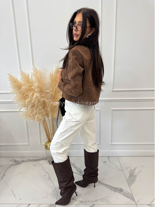 Spodnie jeans z naszywką na tylnej kieszeni białe DENIM 192 - photo #40