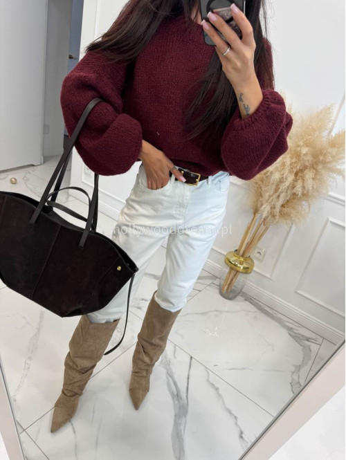 Spodnie jeans z naszywką na tylnej kieszeni białe DENIM 192 - photo #46
