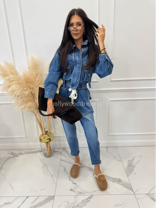 Spodnie jeans z niskim krokiem i gumką w talii niebieskie Jack 52 - photo #7