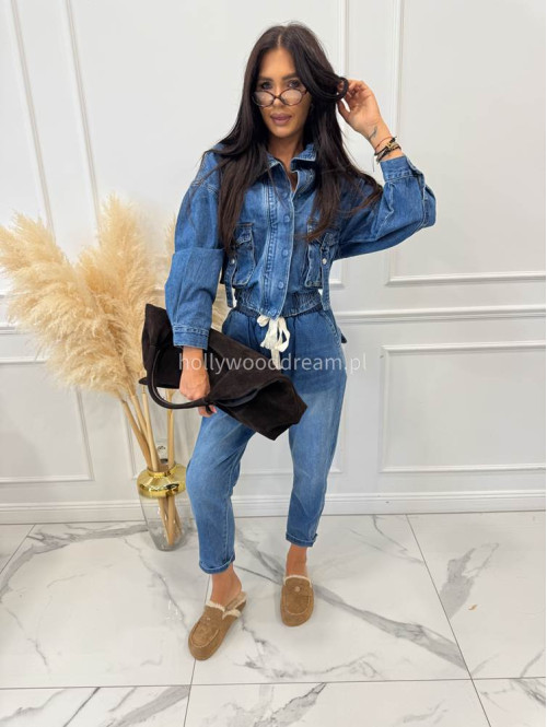 Spodnie jeans z niskim krokiem i gumką w talii niebieskie Jack 52 - photo #10