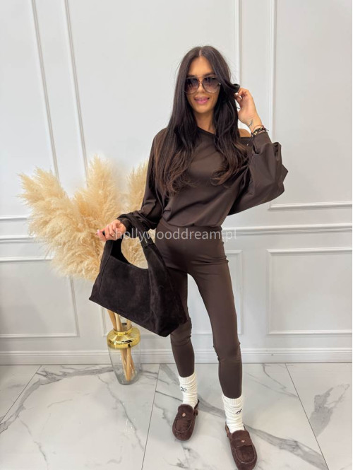 Komplet bluza+legginsy oversize czekoladowy KONRAD 17 - photo #2