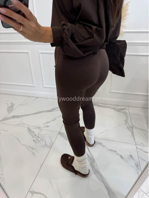 Komplet bluza+legginsy oversize czekoladowy KONRAD 17 - photo #14