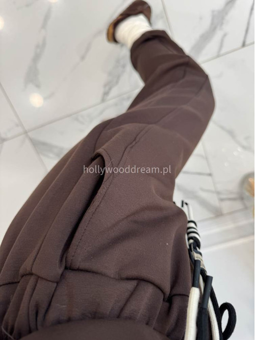 Komplet bluza z kapturem + spodnie dresowe gorzka czekolada COZY 190 - photo #13