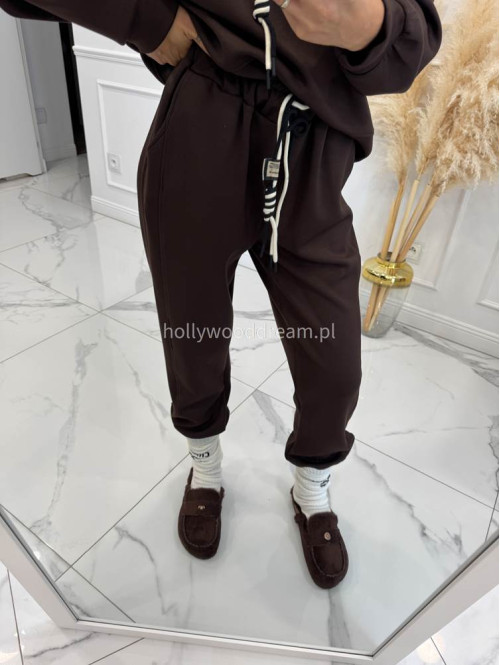 Komplet bluza z kapturem + spodnie dresowe gorzka czekolada COZY 190 - photo #14
