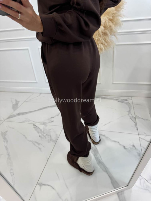 Komplet bluza z kapturem + spodnie dresowe gorzka czekolada COZY 190 - photo #15