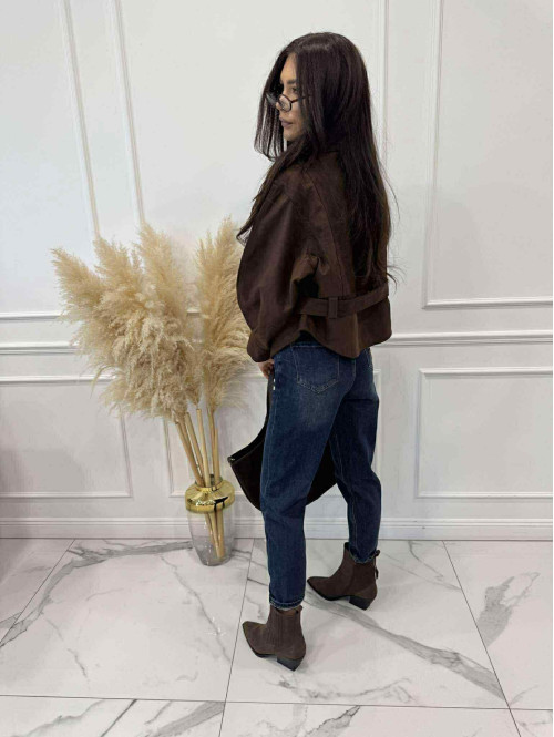 Spodnie jeans z naszywką na tylnej kieszeni ciemno niebieskie DENIM 192 - photo #19