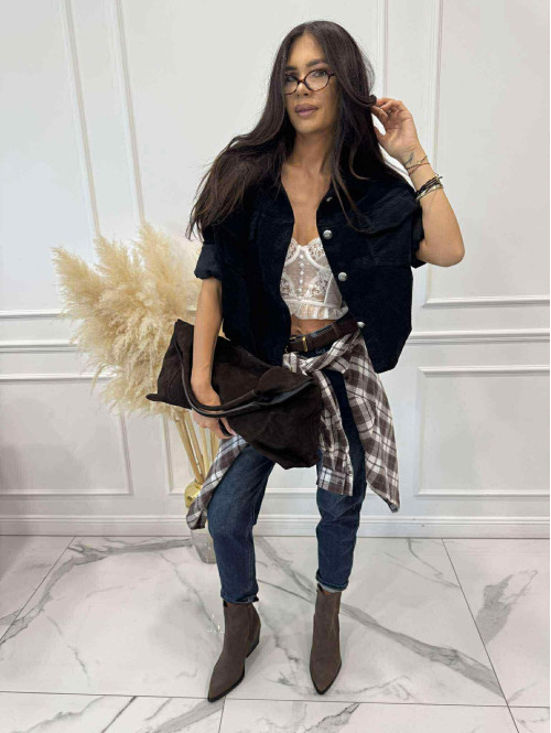 Spodnie jeans z naszywką na tylnej kieszeni ciemno niebieskie DENIM 192 - photo #20